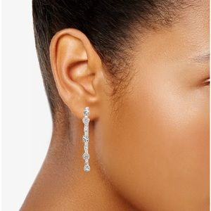 Givenchy crystal pave medium hoop earrings 1.7” NWT